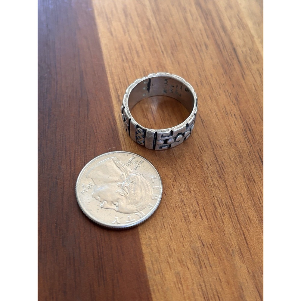 VINTAGE 925 STERLING SILVER BAND RING SIZE 9 RARE MEXICO - Picture 8 of 8